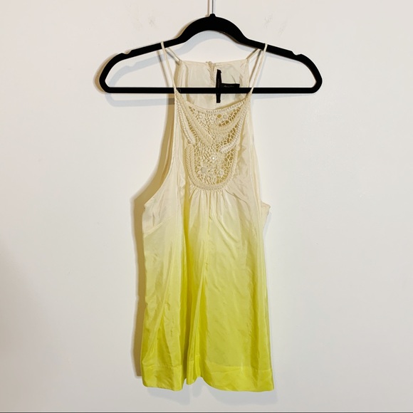 BCBGMaxAzria Tops - BCBGMaxAzria Dip Dye Ombre Beaded Silk Halter